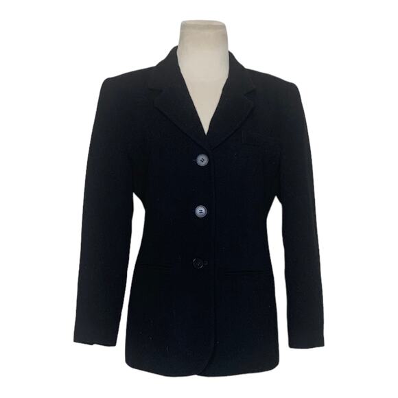 Norton McNaughton vintage black wool 3 buttons blazer size 8P - Picture 1 of 10